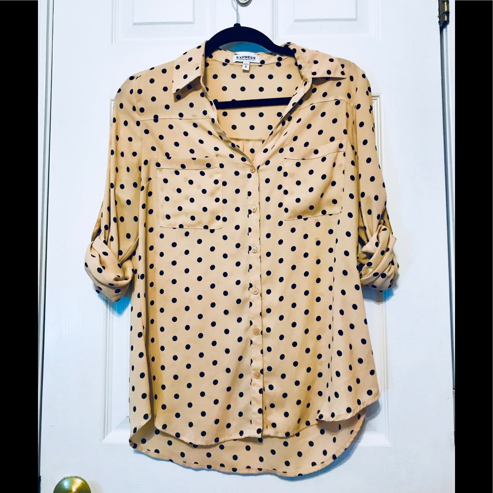 Cream Polka Dot Express Portofino Shirt
